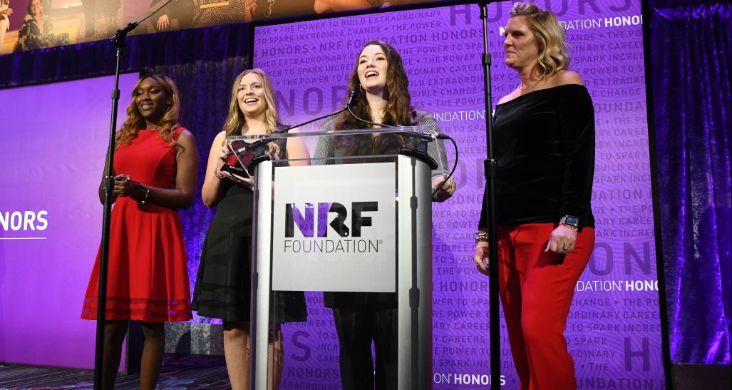 NRF Foundation Student Challenge 2020 top team on stage at the Honors 