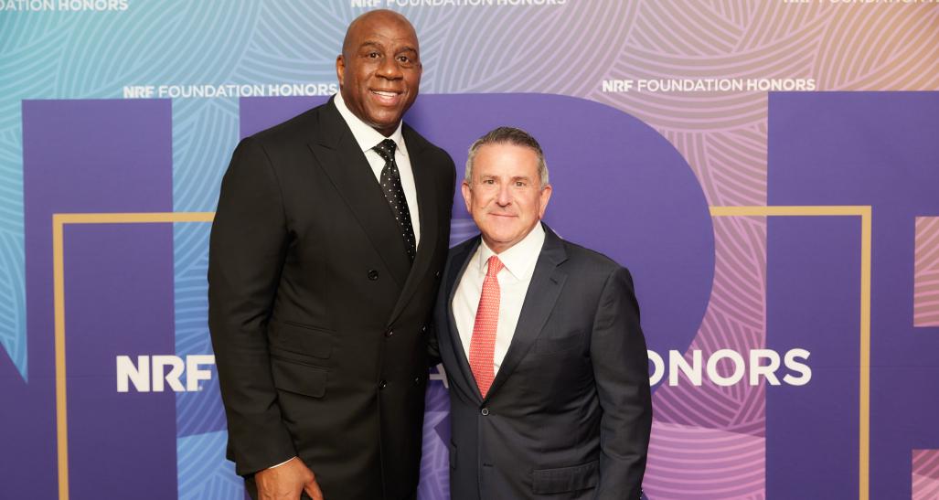 Earvin "Magic" Johnson and Brian Cornell at the NRF Foundation Honors