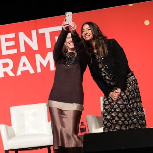 Karen Katz and Rebecca Minkoff take stage selfie