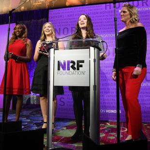 NRF Foundation Student Challenge 2020 top team on stage at the Honors 
