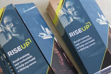 RISE Up brochures at a training center