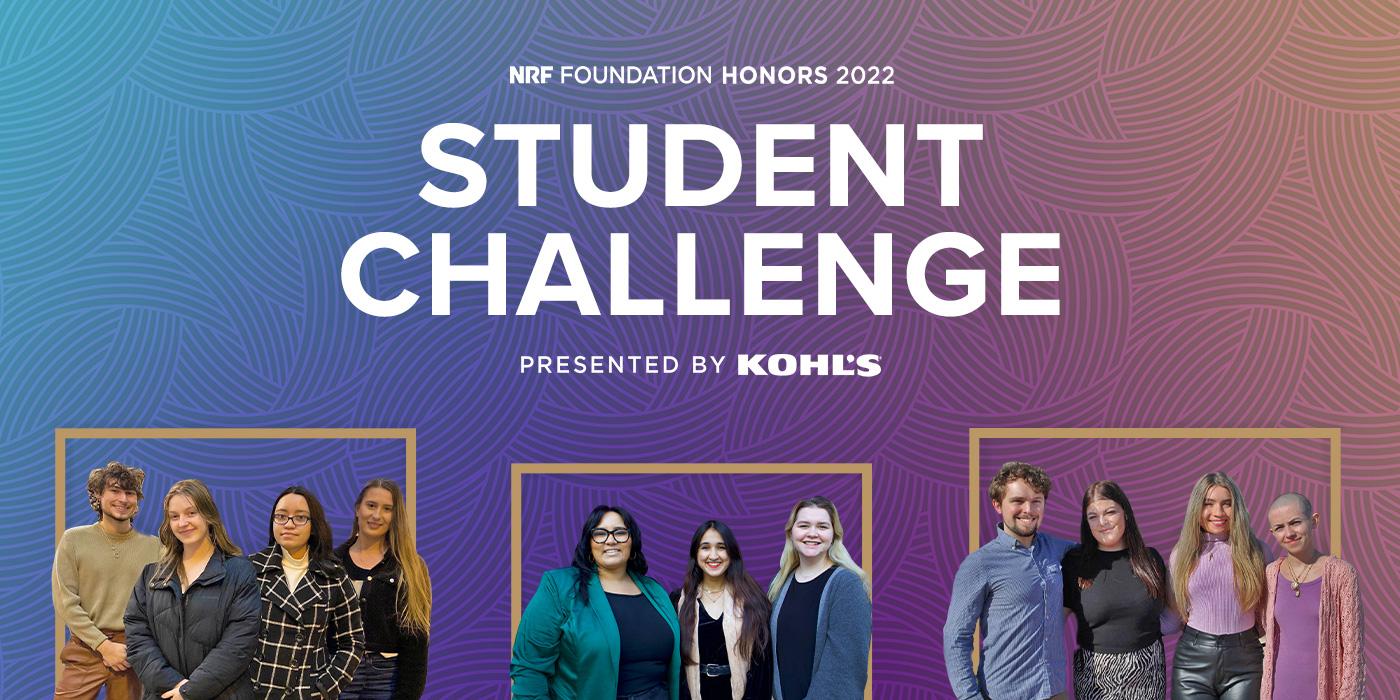 NRF Foundation Student Challenge 2022 text with members of top three teams