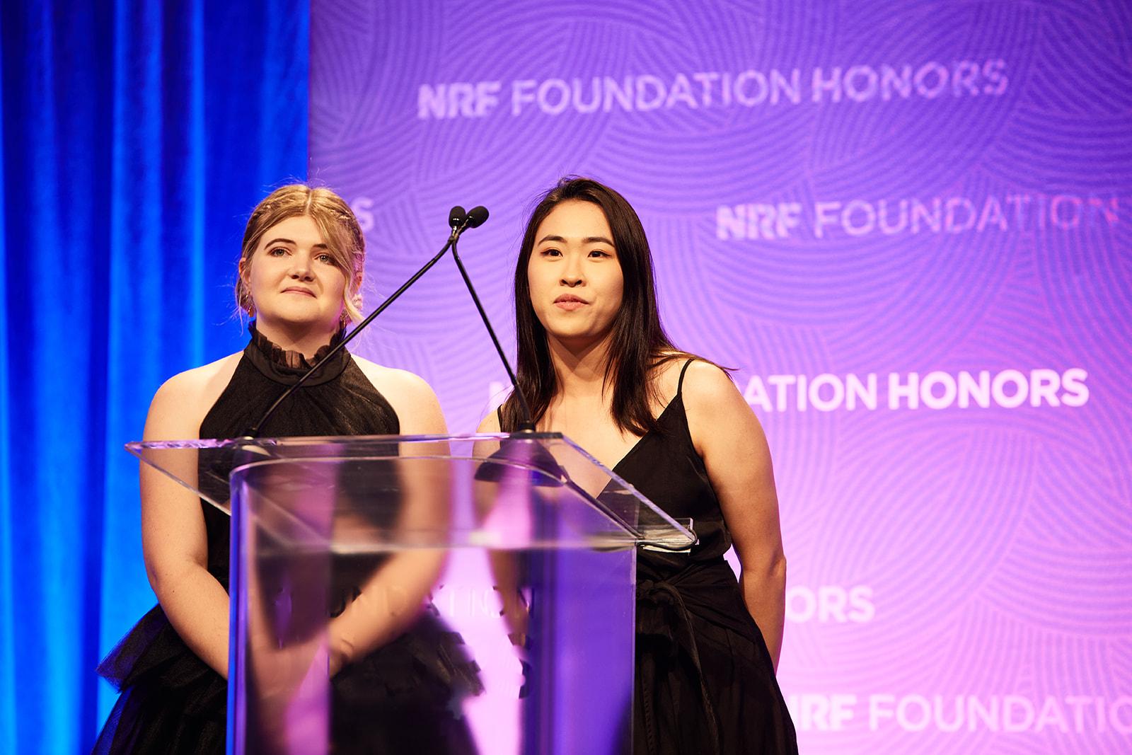 Emily Wilken and Etheline Ting onstage at the NRF Foundation Honors