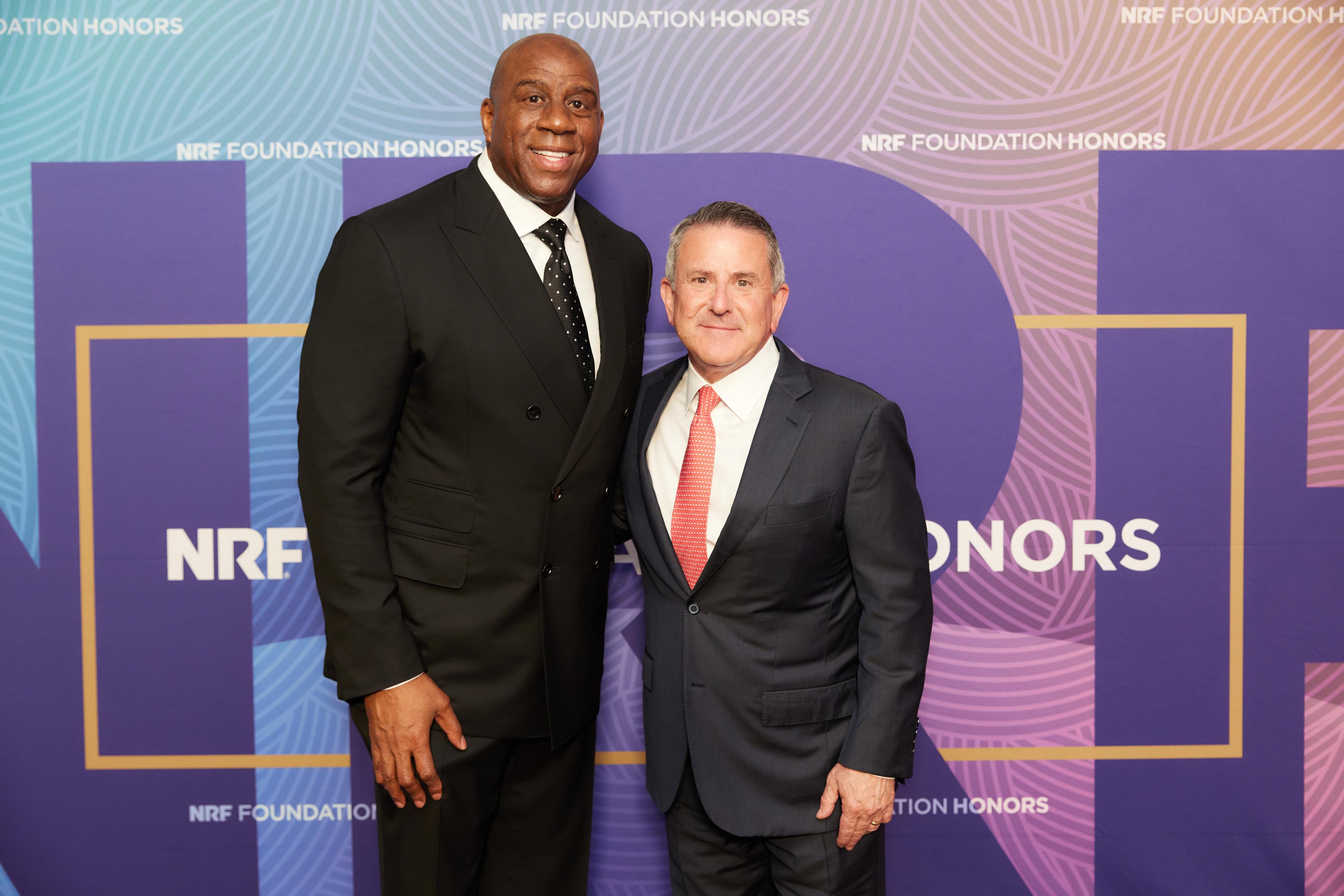 Earvin "Magic" Johnson and Brian Cornell at the NRF Foundation Honors