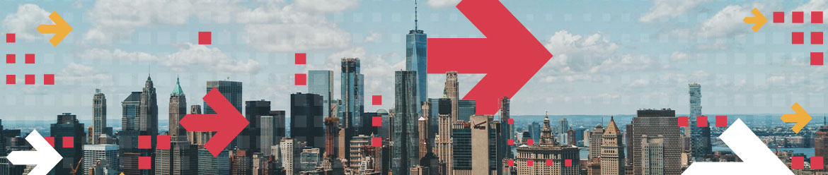 New York City skyline with Student Program branding