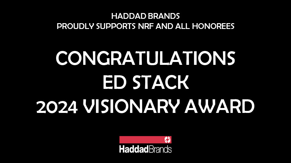 Haddad brands proudly supports NRF and all honorees. Congratulations Ed Stack 2024 Visionary Award.