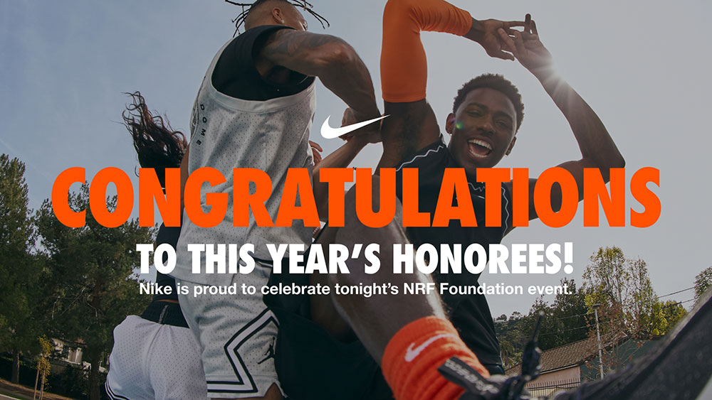 Congratulations to this year's honorees! Nike is proud to celebrate tonight's NRF Foundation event.