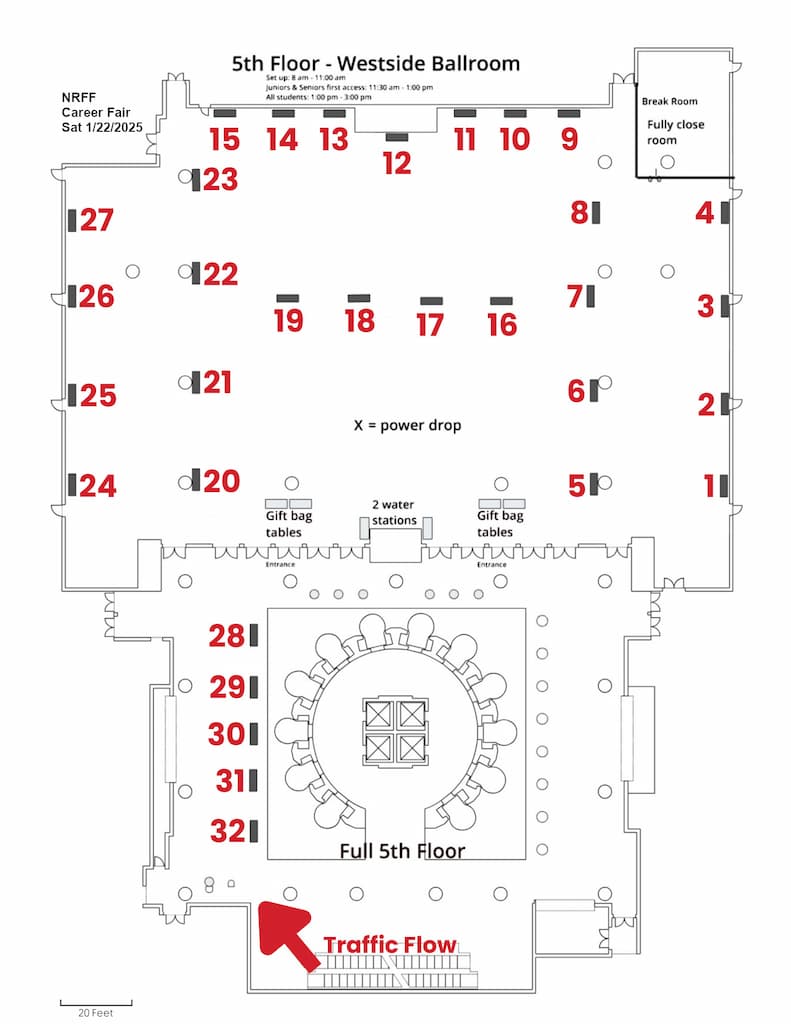 Marriott Marquis Floor Plans - 5th Floor - Career Fair