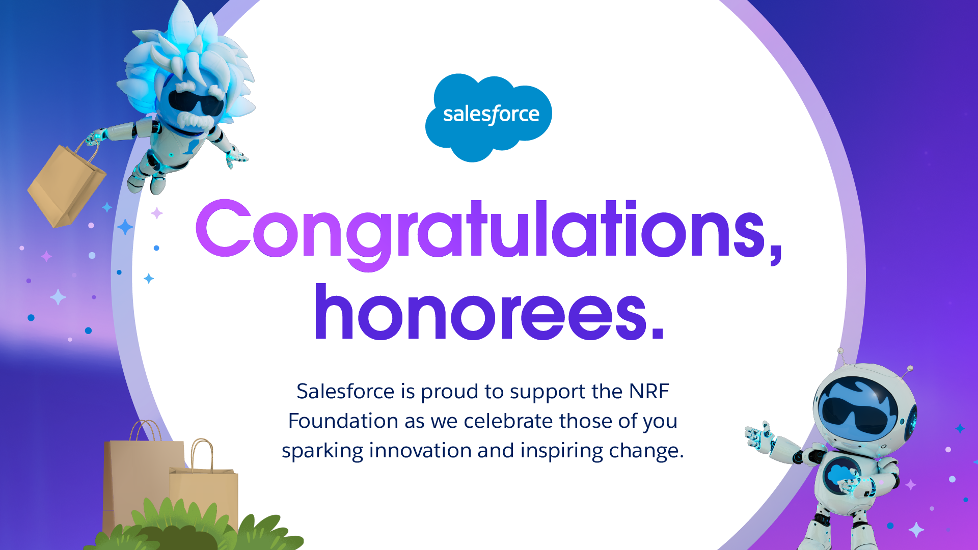 Salesforce congratulations honorees.