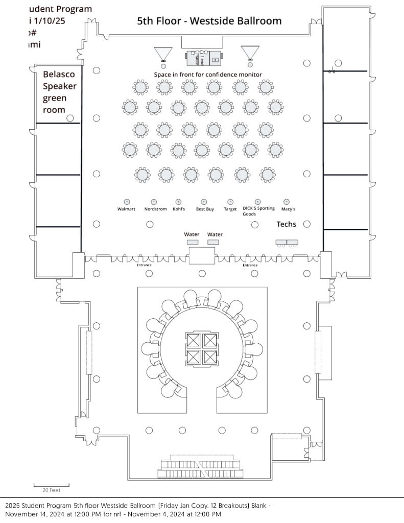 Westside Ballroom - Tech & Supply Chain Breakout Floorplan