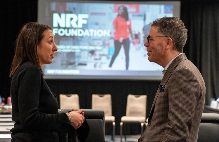 NRF Foundation Board of Directors members Tony Spring and Ann Sattin talk together